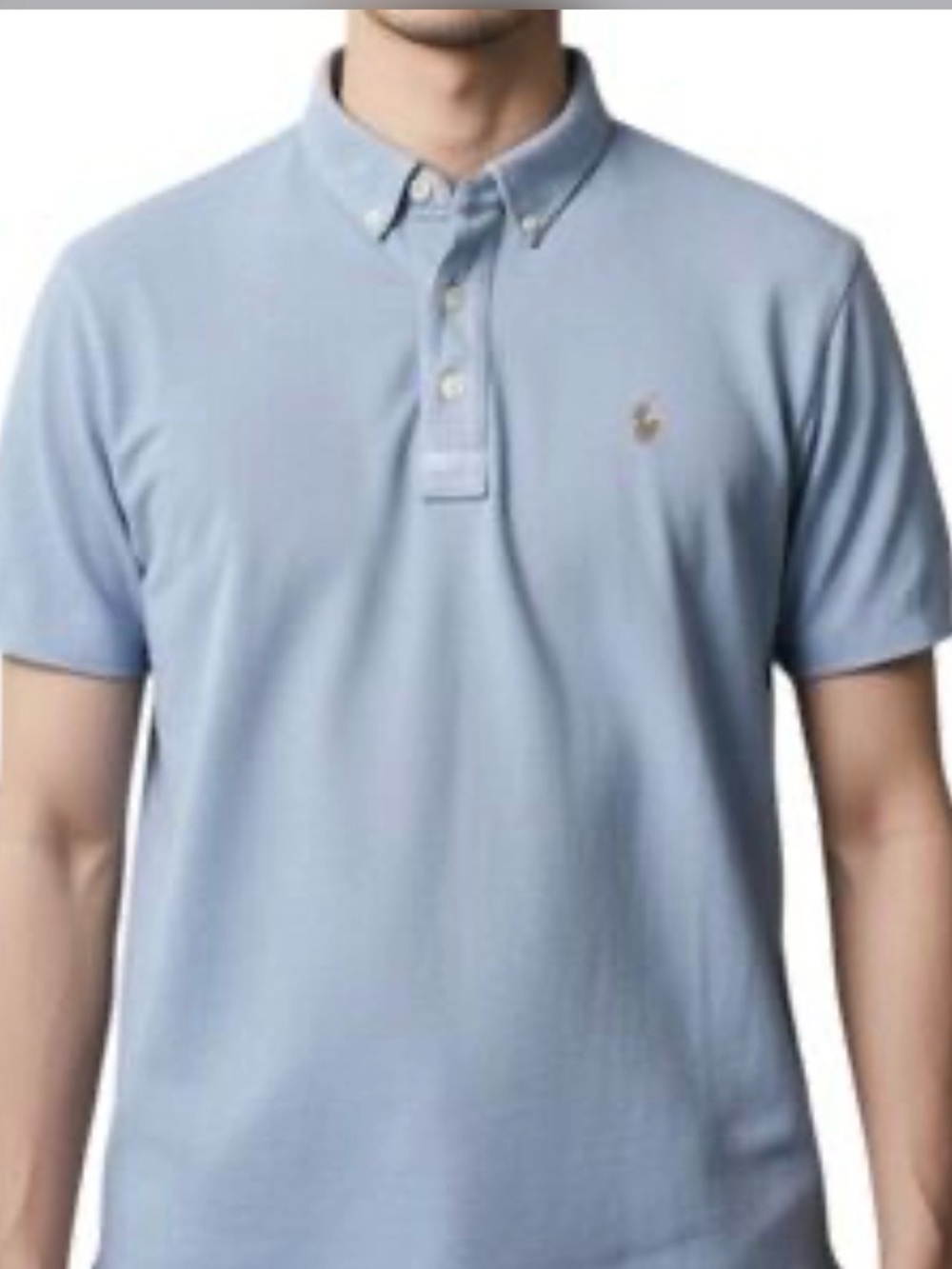 Ralph Lauren Baby Blue Knit Oxford Button-Down Collar Polo Shirt Size XXL 100%